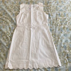 White J. Crew scalloped dress. Size 10.